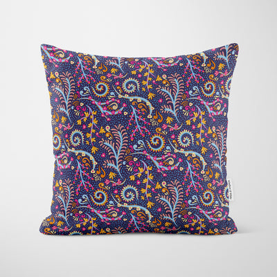 Colourful Pink Coral Reef Cushion - Handmade Homeware, Made in Britain - Windsor and White