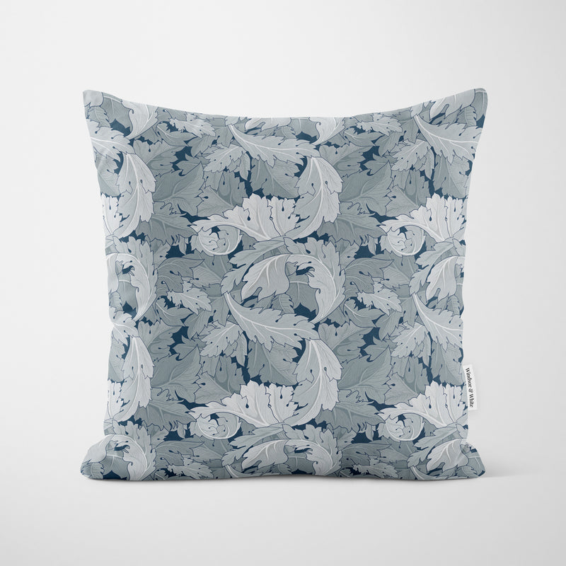 William Morris Flower Garden Navy Cushion - Handmade Homeware, Made in Britain - Windsor and White