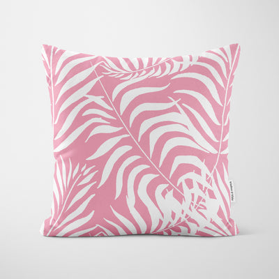 Palm Leaves Pink Cushion - Handmade Homeware, Made in Britain - Windsor and White