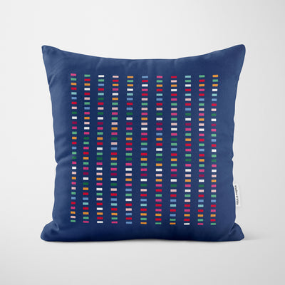 Modern Colour Blocks Navy Blue Cushion - Handmade Homeware, Made in Britain - Windsor and White