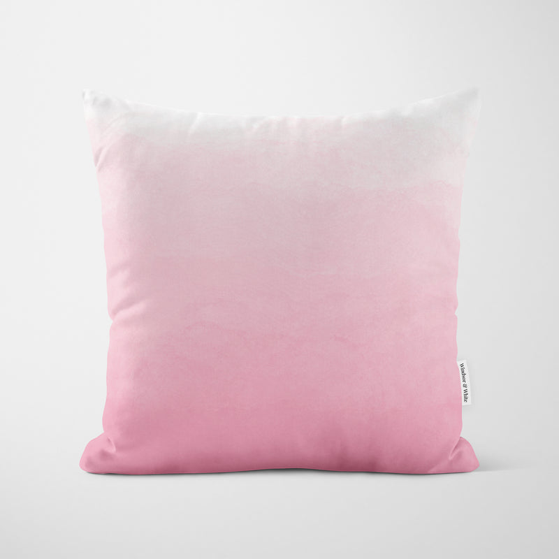 Pink Ombre Watercolour Cushion - Handmade Homeware, Made in Britain - Windsor and White