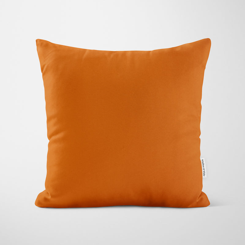 Plain Sunset Orange Cushion - Handmade Homeware, Made in Britain - Windsor and White