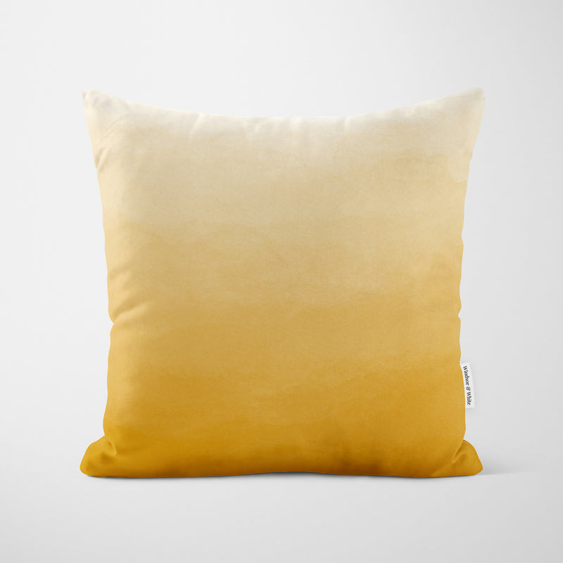 Yellow Ombre Watercolour Cushion - Handmade Homeware, Made in Britain - Windsor and White