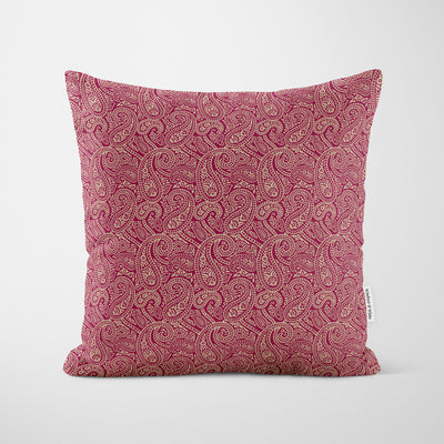 Red & Gold Paisley Cushion - Handmade Homeware, Made in Britain - Windsor and White