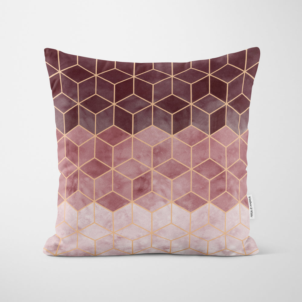 Pink and grey geometric cushion hotsell