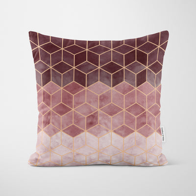 Burgundy Geometric Gradient Cushion - Handmade Homeware, Made in Britain - Windsor and White