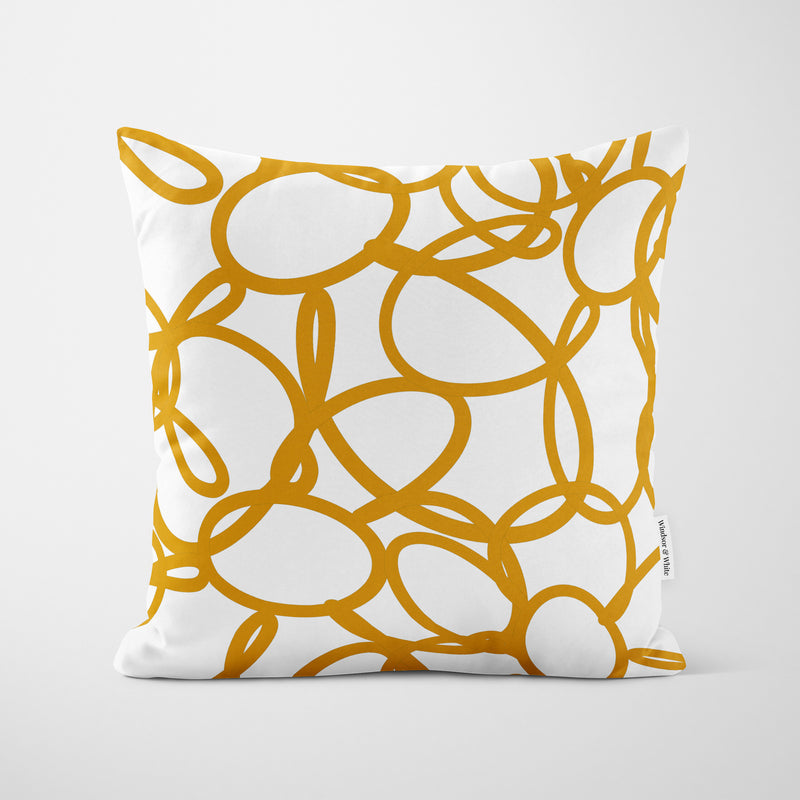 Orange Minimalistdaisy Cushion - Handmade Homeware, Made in Britain - Windsor and White