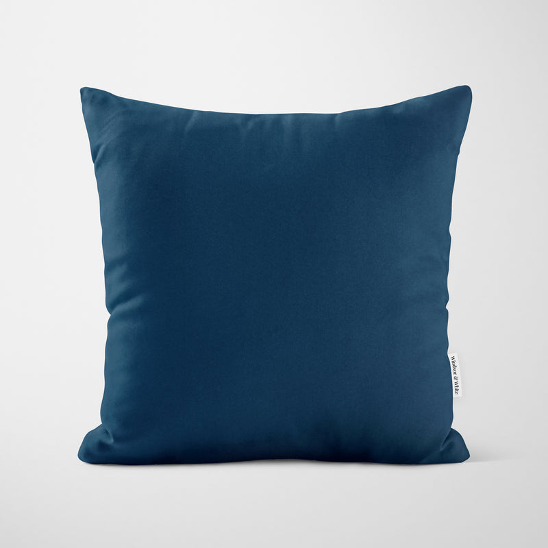 Plain Prussian Blue Cushion - Handmade Homeware, Made in Britain - Windsor and White