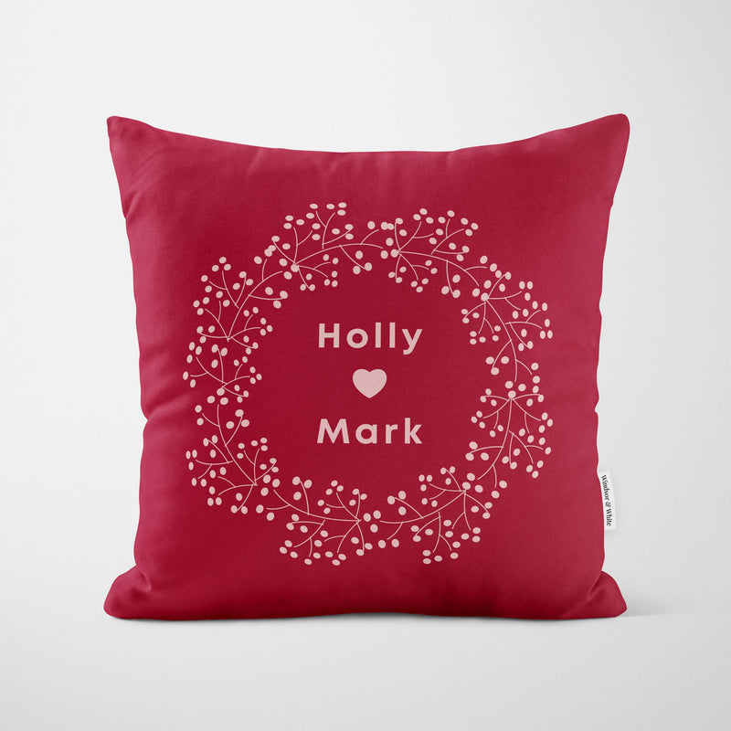 Personalised Ditsy Heart Red Cushion