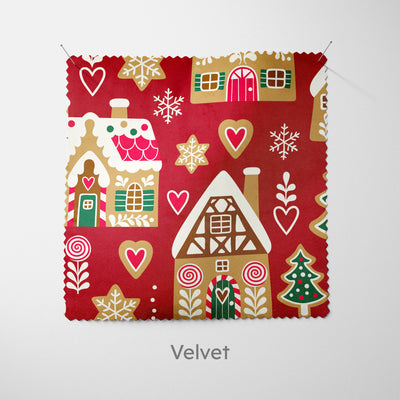 Red Gingerbread House Christmas Cushion