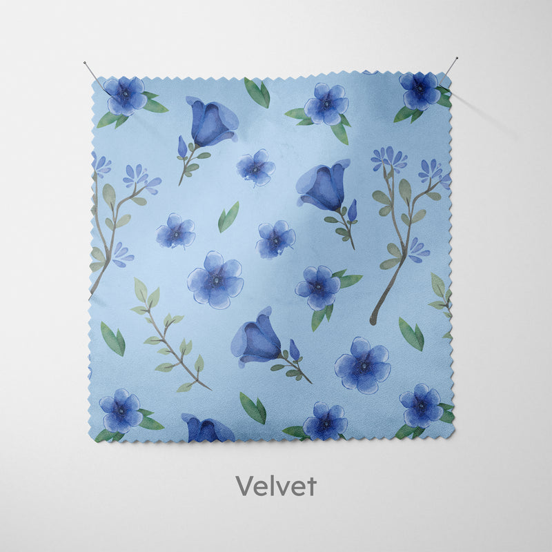 Light Blue Ditsy Floral Cushion