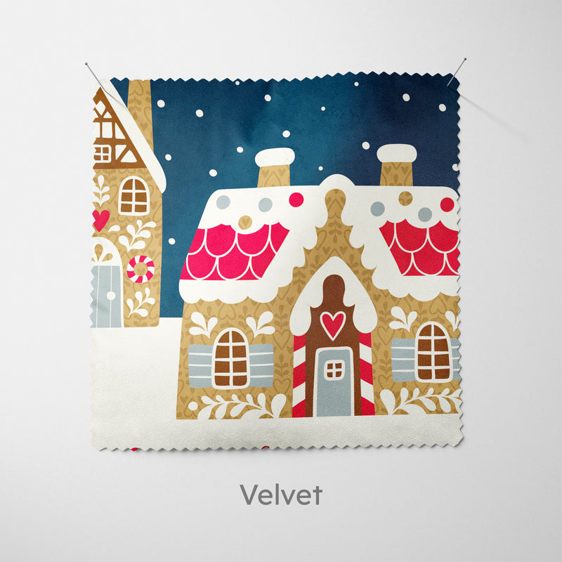Personalised Blue Gingerbread House Cushion