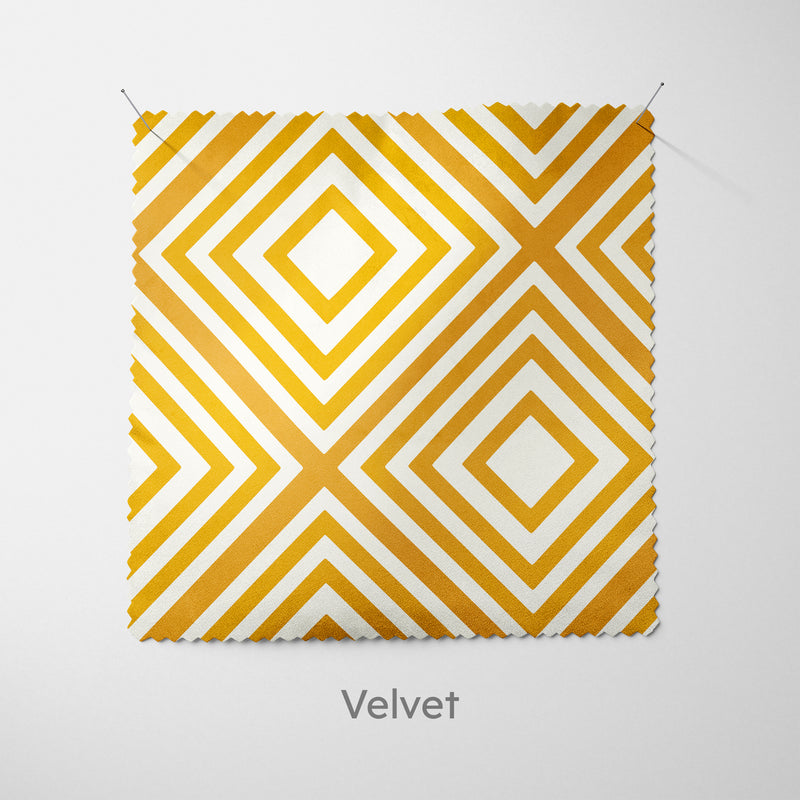 Diamond Pattern Yellow Cushion - Handmade Homeware, Made in Britain - Windsor and White