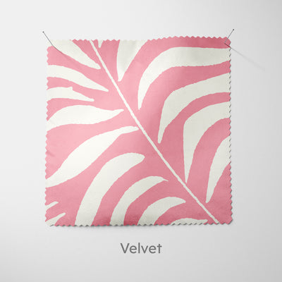 Palm Leaves Pink Fabric - Handmade Homeware, Made in Britain - Windsor and White