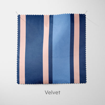 Blue Amber Wide Regimental Stripe Cushion - Handmade Homeware, Made in Britain - Windsor and White