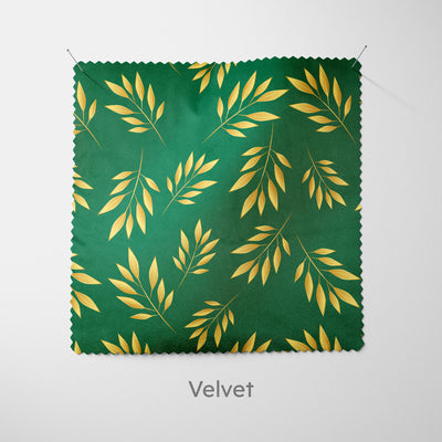 Dark Green Laurel Pattern Fabric - Handmade Homeware, Made in Britain - Windsor and White