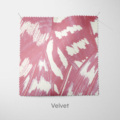 Pink Sketched Leaves Fabric - Handmade Homeware, Made in Britain - Windsor and White