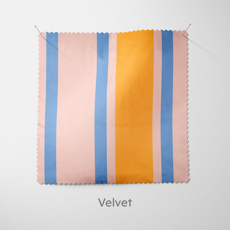 Pink Amber Wide Regimental Stripe Cushion - Handmade Homeware, Made in Britain - Windsor and White