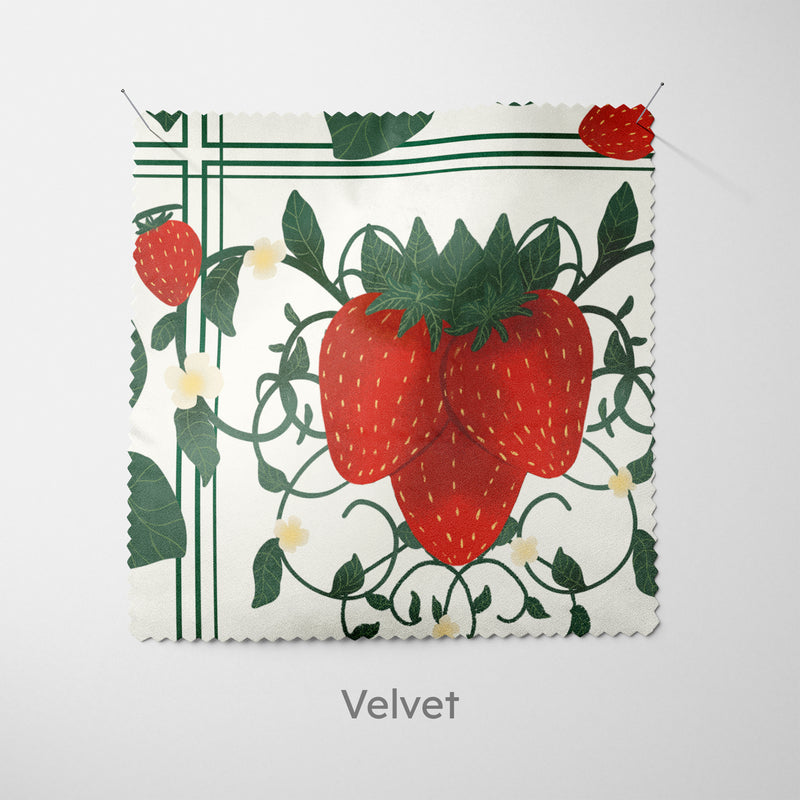 Strawberry Tile Pattern Green Cushion