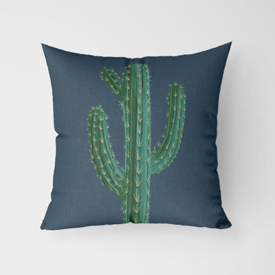 Cactus Blue Water Resistant Garden Outdoor Cushion - Handmade Homeware, Made in Britain - Windsor and White