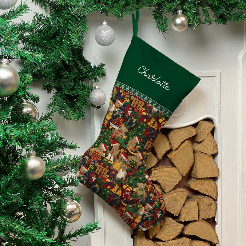 Personalised Christmas Stocking Festive Bears