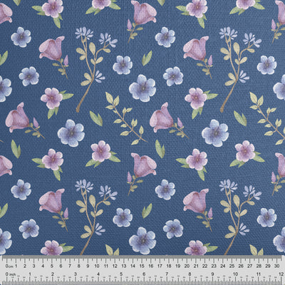 Ditsy Floral Blue Fabric - Handmade Homeware, Made in Britain - Windsor and White