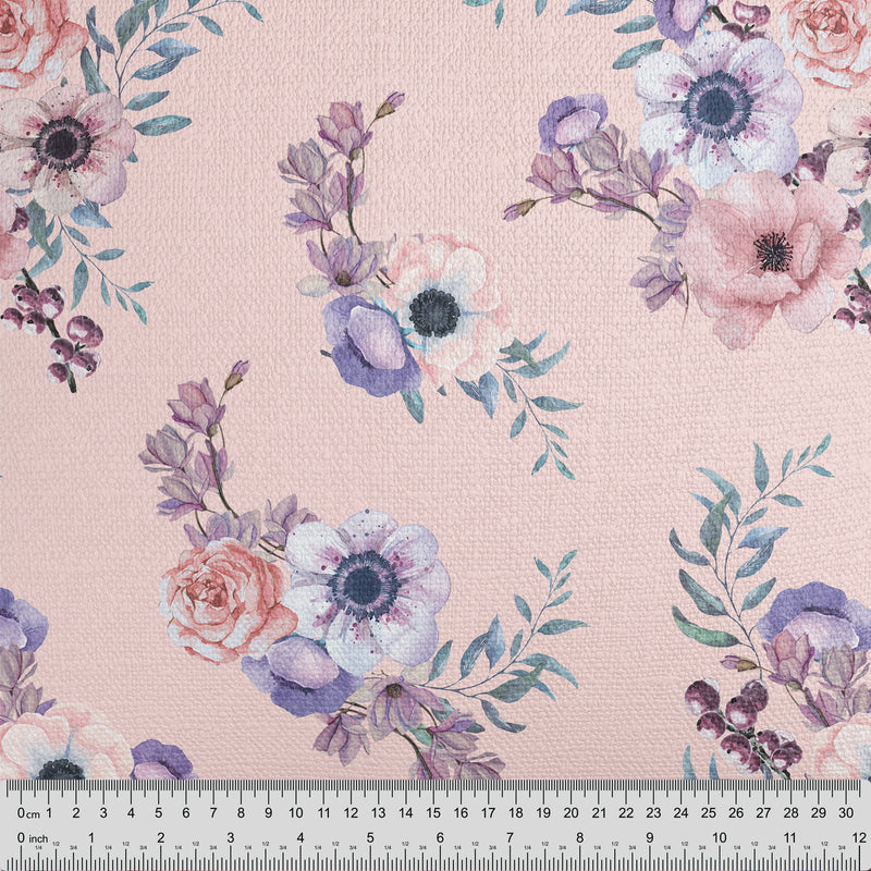Pink Floral Anemone Fabric - Handmade Homeware, Made in Britain - Windsor and White