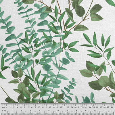 Eucalyptus Green White Fabric - Handmade Homeware, Made in Britain - Windsor and White