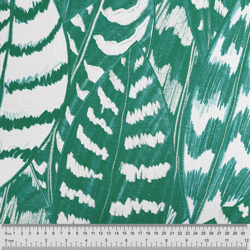 Green Sketched Leaves Fabric - Handmade Homeware, Made in Britain - Windsor and White