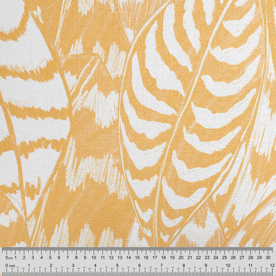 Yellow Sketched Leaves Fabric - Handmade Homeware, Made in Britain - Windsor and White