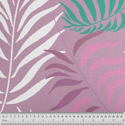 Tropical Palm Leaves Pink Cushion - Handmade Homeware, Made in Britain - Windsor and White