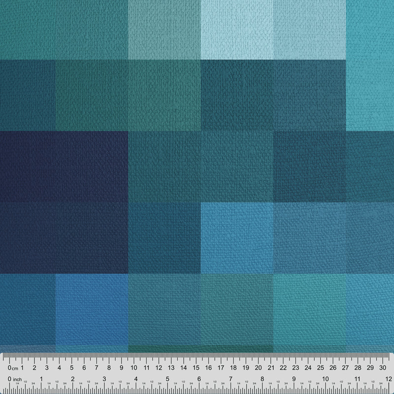 Blue Tones Pixel Print Fabric - Handmade Homeware, Made in Britain - Windsor and White