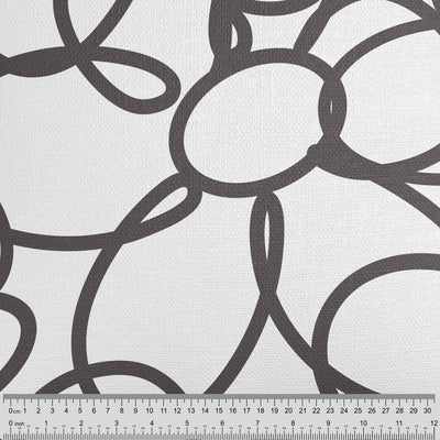 Grey Minimalist Daisy Fabric - Handmade Homeware, Made in Britain - Windsor and White