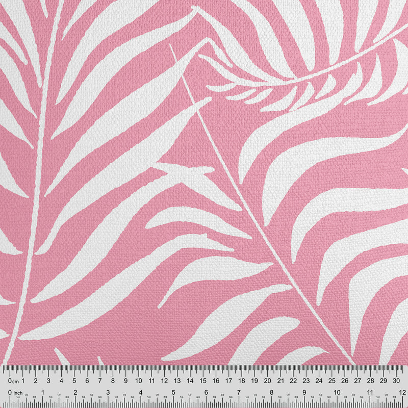 Palm Leaves Pink Fabric - Handmade Homeware, Made in Britain - Windsor and White