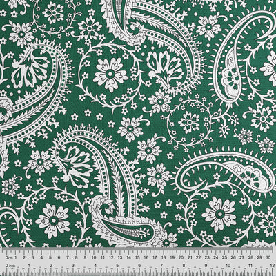 Forest Green Floral Paisley Cushion - Handmade Homeware, Made in Britain - Windsor and White