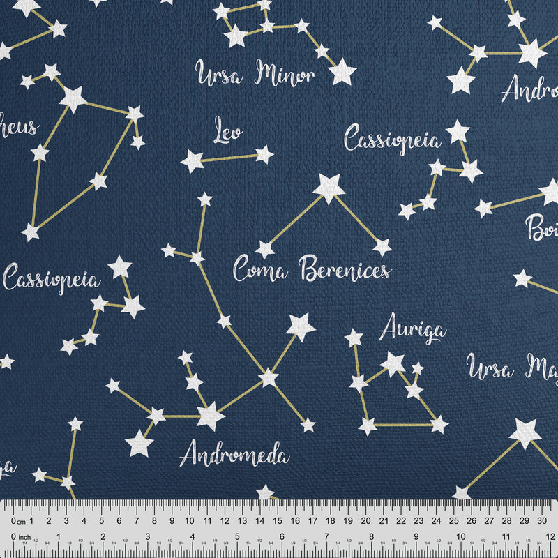 Navy Blue Constellations Fabric - Handmade Homeware, Made in Britain - Windsor and White