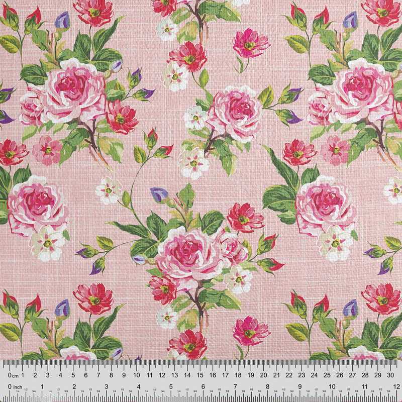 Pink Floral Chintz Fabric - Handmade Homeware, Made in Britain - Windsor and White