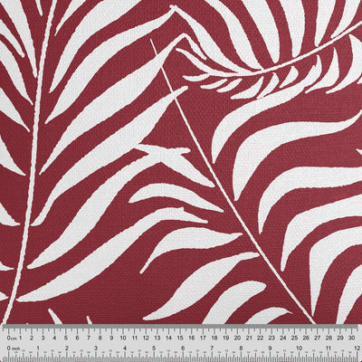 Palm Leaves Burgundy Cushion - Handmade Homeware, Made in Britain - Windsor and White