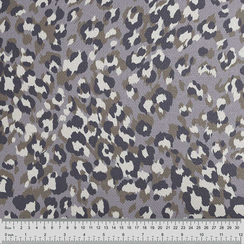 Lilac Grey Leopard Print Fabric - Handmade Homeware, Made in Britain - Windsor and White