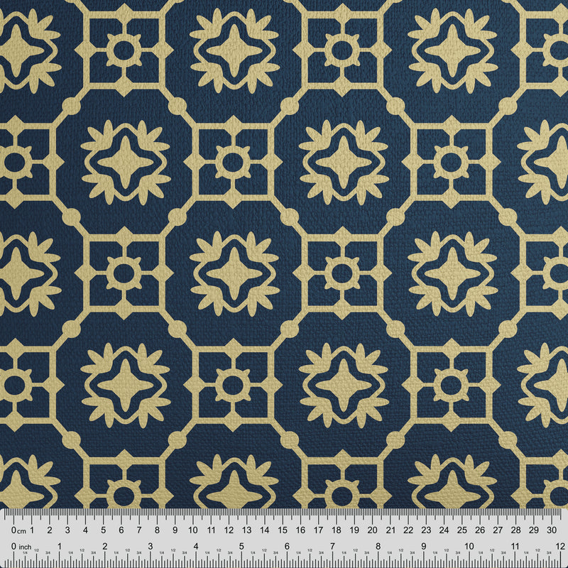 Navy Gold Moroccan Tiles Cushion - Handmade Homeware, Made in Britain - Windsor and White