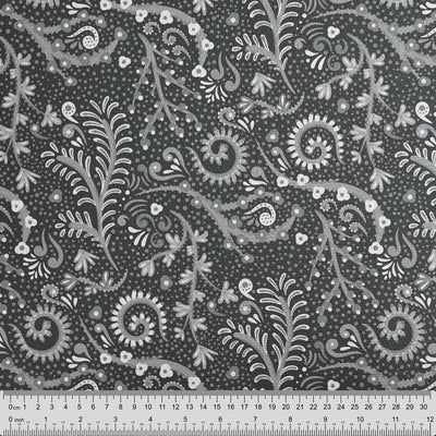 Black Coral Reef Fabric - Handmade Homeware, Made in Britain - Windsor and White