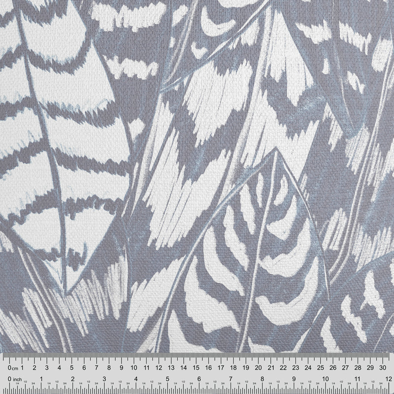 Grey Sketched Leaves Fabric - Handmade Homeware, Made in Britain - Windsor and White